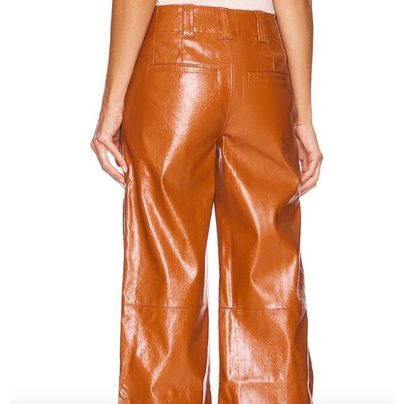 Free People Star Crossed Lovers Straight Leg Fuax Leather Pants in Twin Flame 0 - Picture 2 of 7